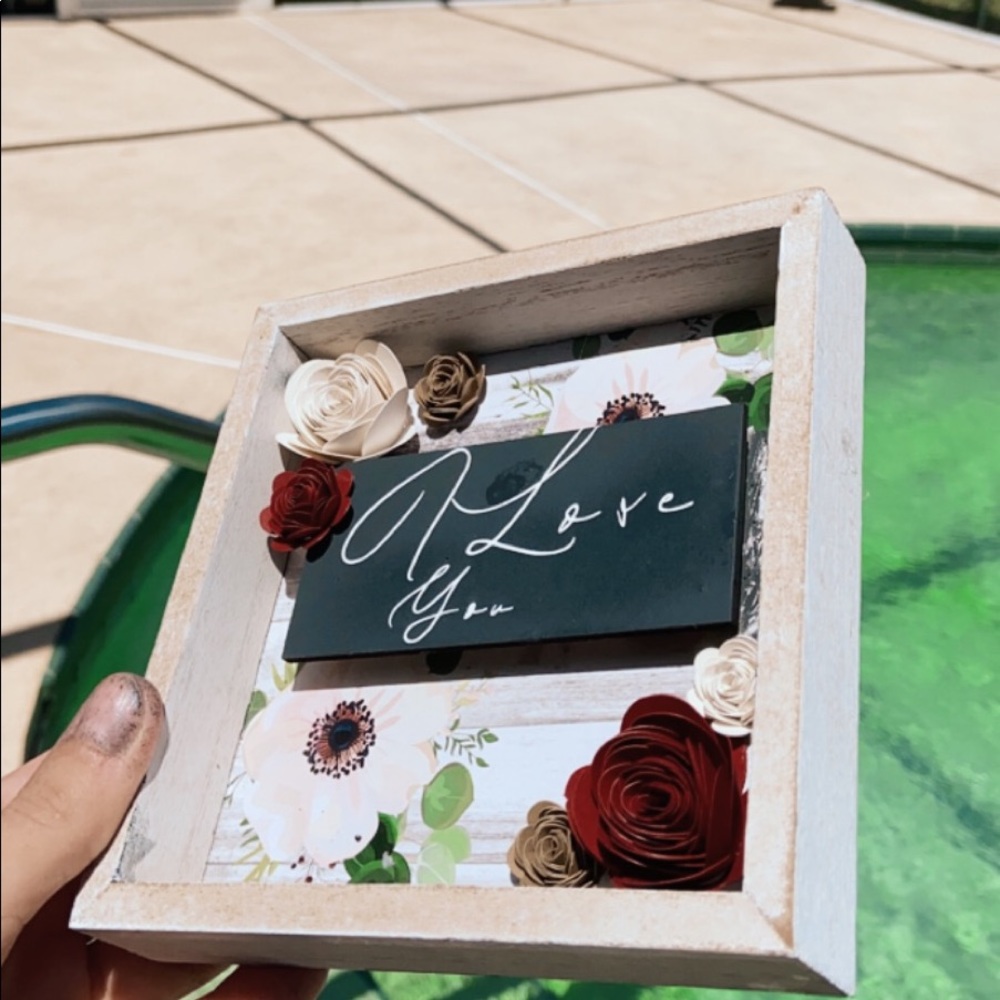 Anniversary gift  I love you 3d flower shadowbox